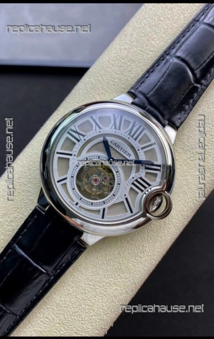 Ballon De Cartier Swiss Tourbillon 1:1 Mirror Replica Watch in Leather Strap