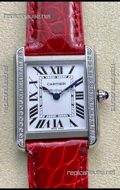 Cartier Tank Solo Swiss Quartz Watch in Stainless Steel Casing - 27MM Wide  1:1 Mirror Replica