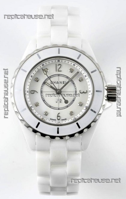 Chanel J12 Ladies White Ceramic Casing Watch 1:1 Mirror Replica Watch 