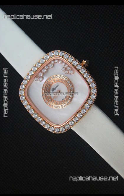 Chopard Happy Diamonds 38MM White Strap in White Dial