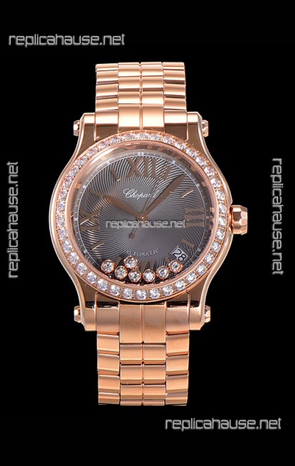 Chopard Happy Sport 1:1 Mirror Swiss Automatic Replica Watch 36MM in Rose Gold Casing