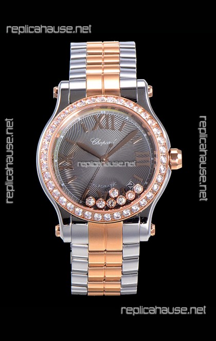Chopard Happy Sport 1:1 Mirror Swiss Automatic Replica Watch 36MM Two Tone Rose Gold Casing