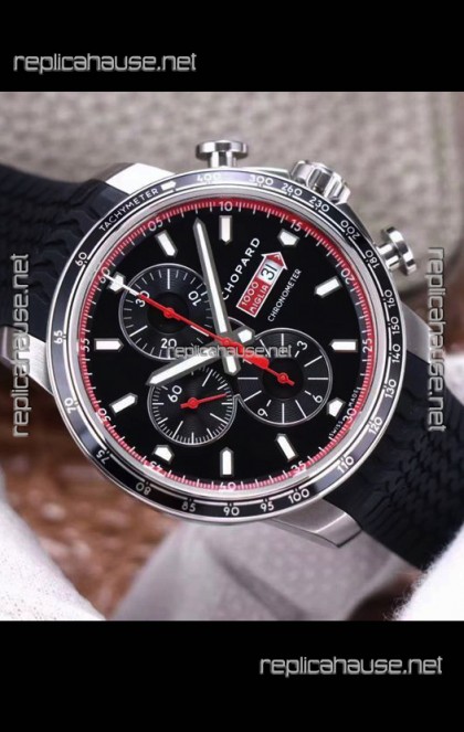 Chopard Classic Racing Chronograph 1:1 Mirror Replica Watch in Steel Casing - Black Dial 