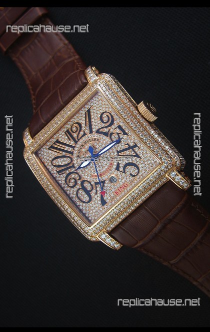 Franck Muller Conquistador King Automatic Swiss Replica Watch in Rose Gold 