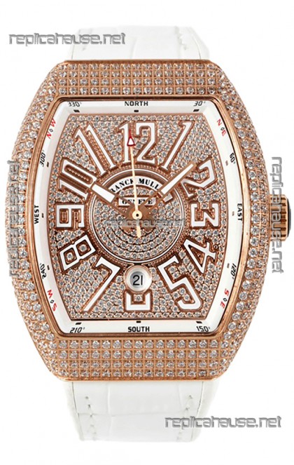 Franck Muller Vanguard V45 Edition in Rose Gold Plating - White Numerals 