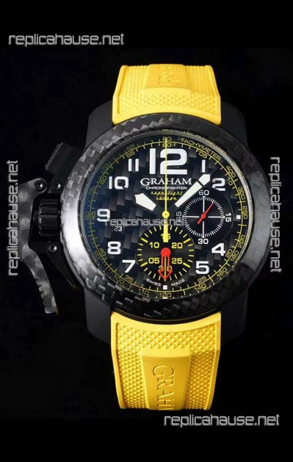 Graham Chronofighter Superlight Carbon Yellow 1:1 Mirror Swiss Replica Watch 