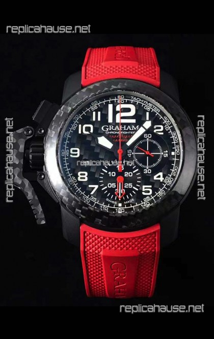Graham Chronofighter Superlight Carbon Red 1:1 Mirror Swiss Replica Watch 