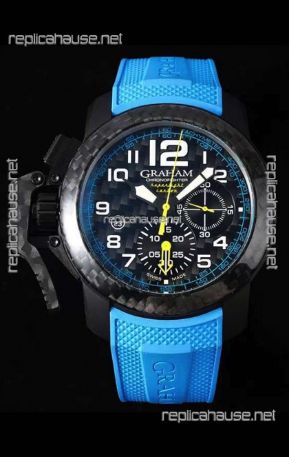Graham Chronofighter Superlight Carbon Blue 1:1 Mirror Swiss Replica Watch 