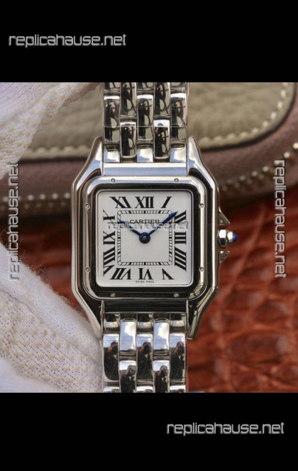 Cartier PANTHERE Edition 1:1 Mirror Quality Swiss Replica Watch in White Dial - Steel Bezel