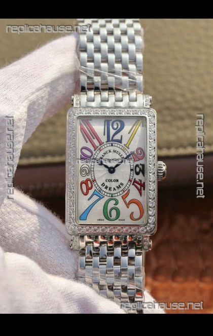 Franck Muller Long Island Pink Stainless Steel Swiss Watch in Swiss Quartz Movement