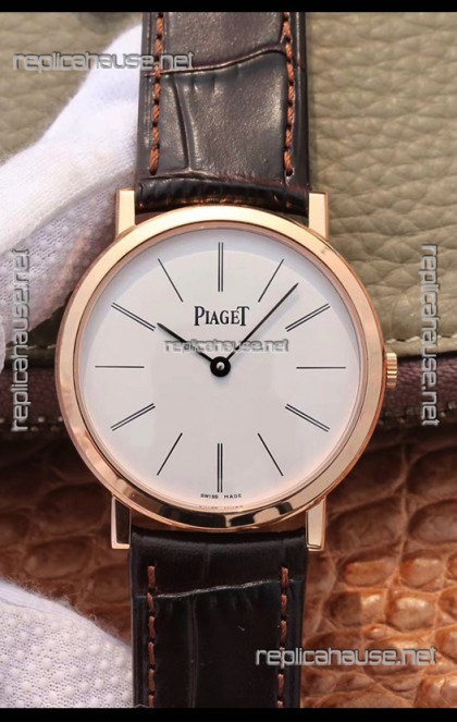 Piaget Altiplano G0A31114 1:1 Mirror Swiss Replica Watch in Rose Gold White Dial 