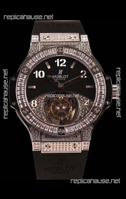 Hublot Tourbillon Solo Bang Sapphires Stainless Steel Swiss Watch