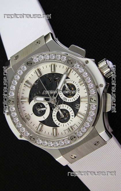 Hublot Big Bang Diamonds Bezel Watch in Steel Case Swiss Replica Watch