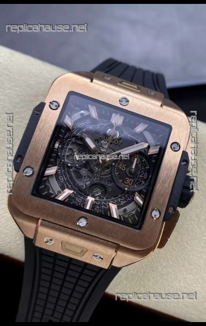 Hublot Square Bang Unico Rose Gold Titanium Chronograph Watch 1:1 Mirror Replica