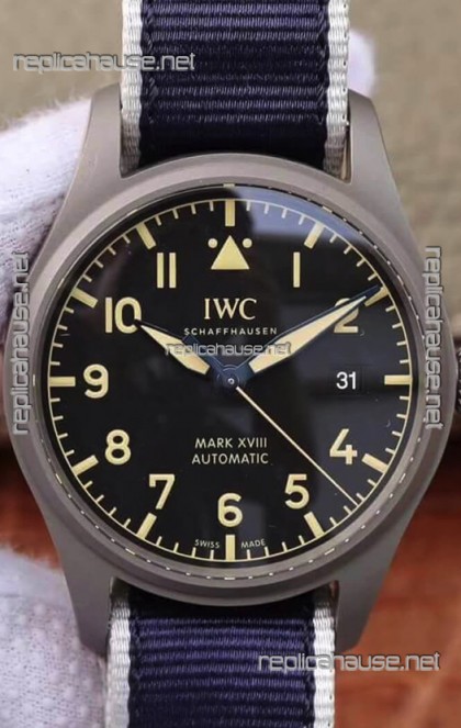 IWC Pilot's MARK XVIII Heritage 1:1 Swiss Watch Titanium Casing NATO STRAP