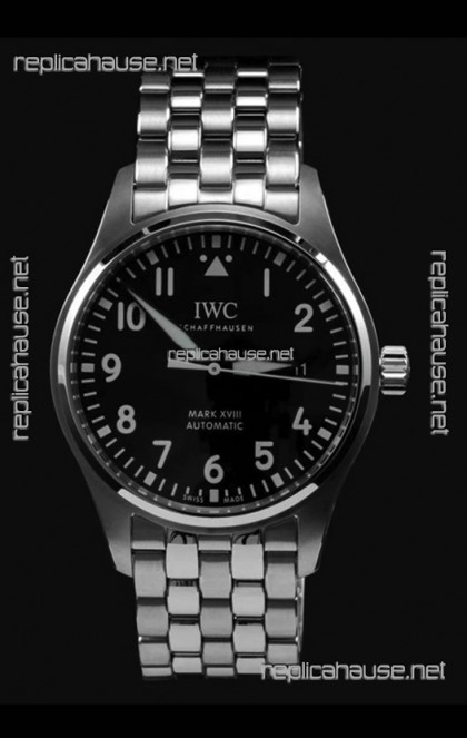 IWC MARK XVIII Swiss Replica Watch in 904L Steel Black Dial 40MM - 1:1 Mirror Replica