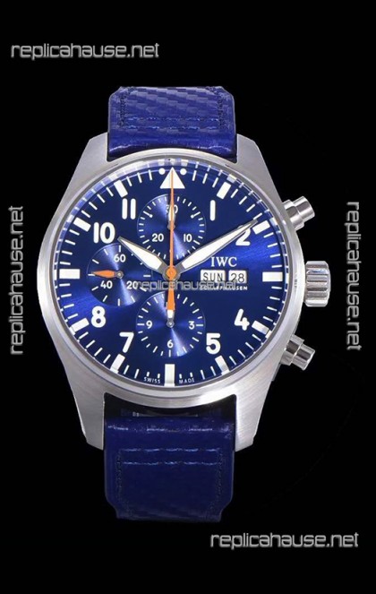 IWC Pilot's Chronograph Steel 1:1 Mirror Replica in Blue Dial Watch 