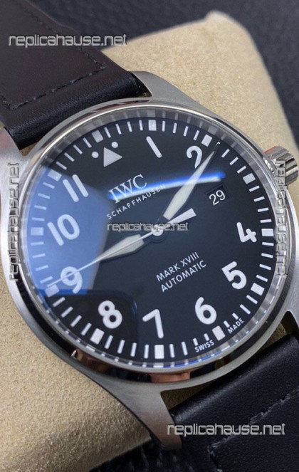 IWC Pilot Mark XVIII IW327001 1:1 Mirror Swiss Replica Watch in Black Dial 