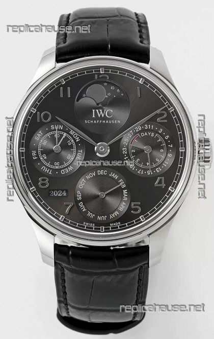 IWC Portuguese Perpetual Calendar 904L Steel Swiss Replica Watch REF. IW503301
