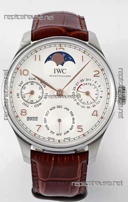 IWC Portuguese Perpetual Calendar 904L Steel Swiss Replica Watch REF. IW503307