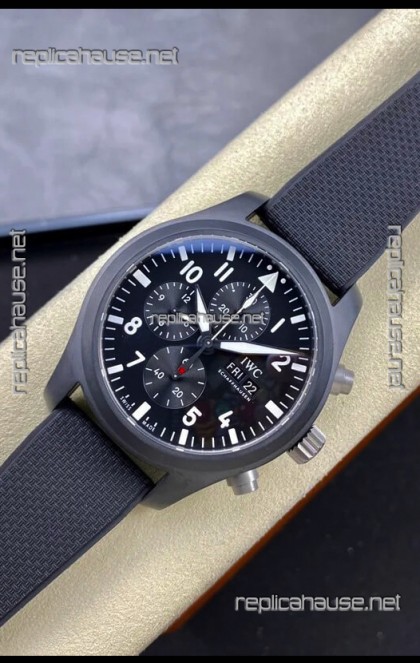 IWC Pilot's Chronograph Top Gun Ceramic IW389101 1:1 Mirror Replica in Black Dial