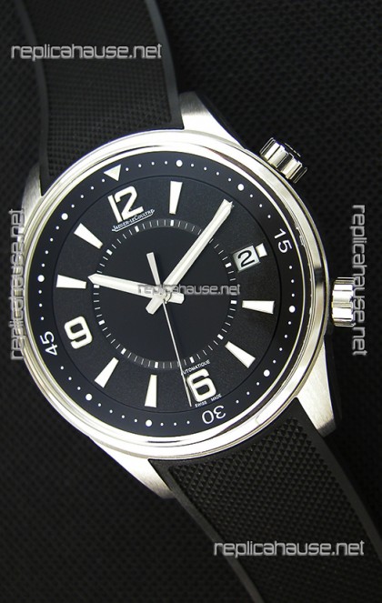 Jaeger-LeCoultre Polaris Black Dial Watch with Nylon Strap 1:1 Mirror Replica