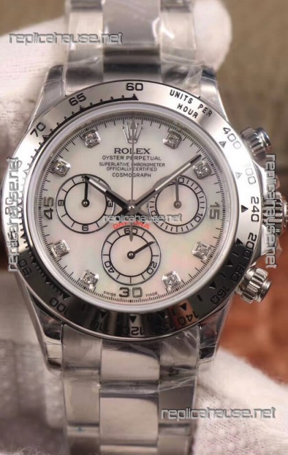 Rolex Cosmograph Daytona 116509 Pearl Dial Cal.4130 Movement - 904L Steel Watch