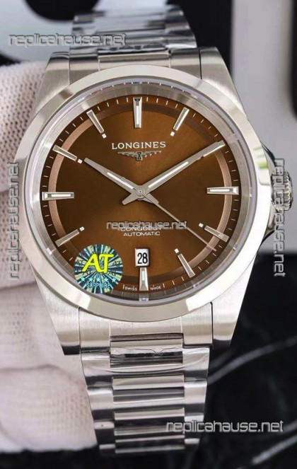 Longines Conquest Automatic Brown Dial Automatic Watch in Steel Casing