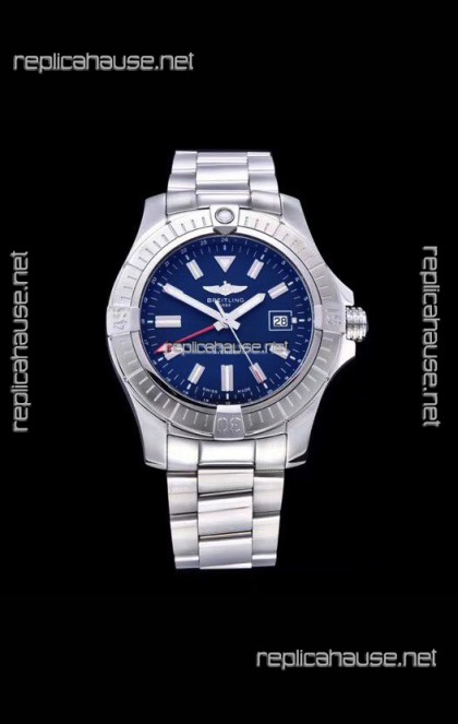 Breitling Avenger 43 Automatic Blue Dial Steel Strap 1:1 Mirror Swiss Replica Watch 