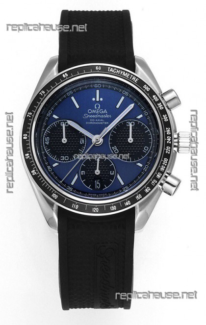 Omega Speedmaster Racing 904L Steel Chronograph 1:1 Mirror Replica in Blue Dial