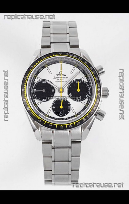 Omega Speedmaster Racing 904L Steel Chronograph 1:1 Mirror Replica in White Dial