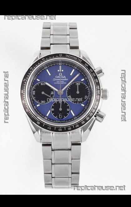 Omega Speedmaster Racing 904L Steel Chronograph 1:1 Mirror Replica in Blue Dial