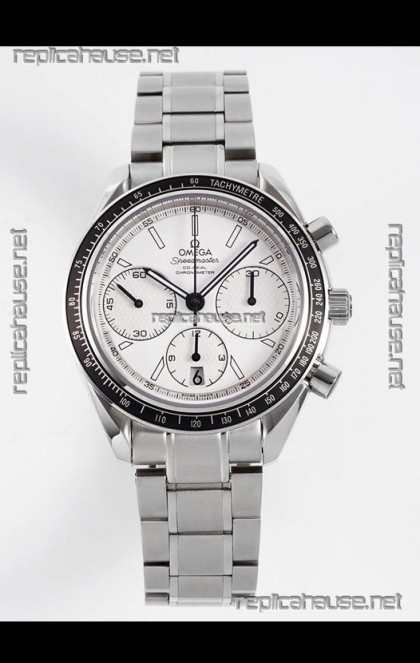 Omega Speedmaster Racing 904L Steel Chronograph 1:1 Mirror Replica in White Dial