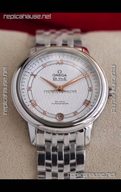 Omega De Ville Edition Swiss Automatic Watch in Stainless Steel Casing Rose Gold Hands