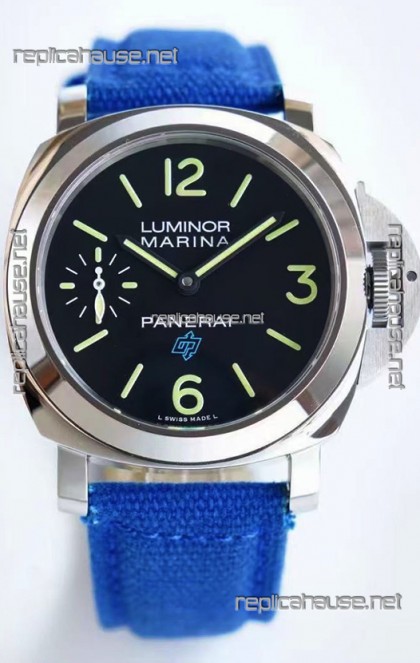 Panerai Marina PAM00777 Logo Acciaio Black Dial in 1:1 Mirror Quality - 904L Steel in Canvas Strap 