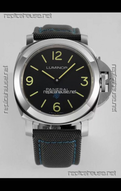 Panerai Luminor Base Logo PAM00774 Black Dial 1:1 Mirror Quality - 904L Steel in Canvas Strap 