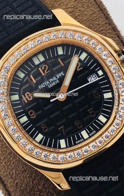 Patek Philippe Aquanaut 5067A Swiss Replica Watch in Yellow Gold Black Dial - 35MM