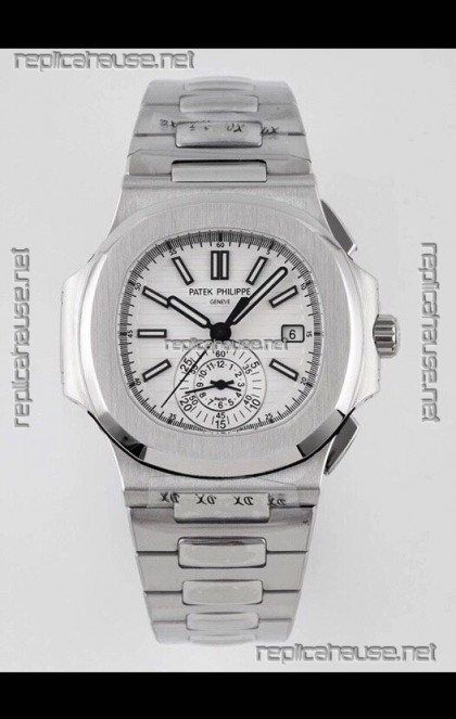 Patek Philippe Nautilus 5980/1A 904L Steel Case in White Dial - 1:1 Mirror Replica