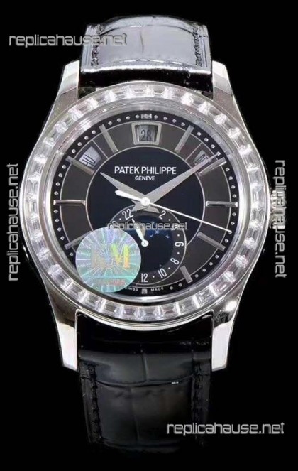 Patek Philippe 5205-001 Complications MoonPhase Dark Grey Dial 1:1 Mirror Swiss Replica Watch