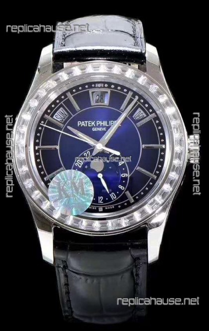 Patek Philippe 5205-001 Complications MoonPhase Blue Dial 1:1 Mirror Swiss Replica Watch
