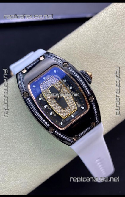 Richard Mille RM-07-01 Diamonds Dial Black Ceramic Ladies 1:1 Swiss Replica Watch 