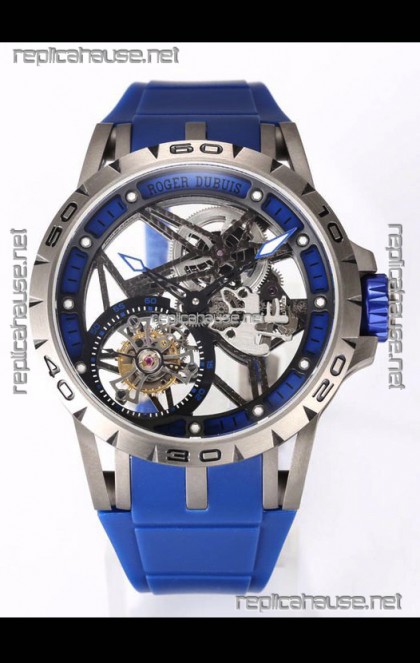 Roger Dubuis Excalibur Spider Flying Tourbillon Skeleton Titanium Casing 45MM  1:1 Mirror Swiss Watch