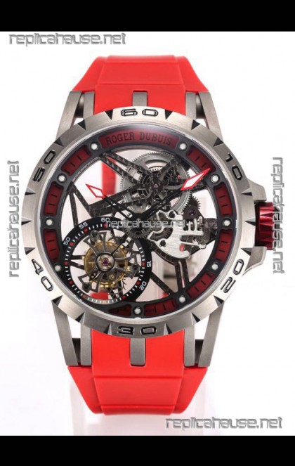 Roger Dubuis Excalibur Spider Flying Tourbillon Skeleton Titanium Casing 45MM  1:1 Mirror Swiss Watch