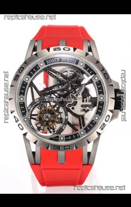 Roger Dubuis Excalibur Spider Flying Tourbillon Skeleton Titanium Casing 45MM  1:1 Mirror Swiss Watch