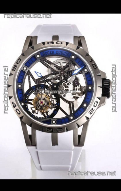 Roger Dubuis Excalibur Spider Flying Tourbillon Skeleton Titanium Casing 45MM  1:1 Mirror Swiss Watch