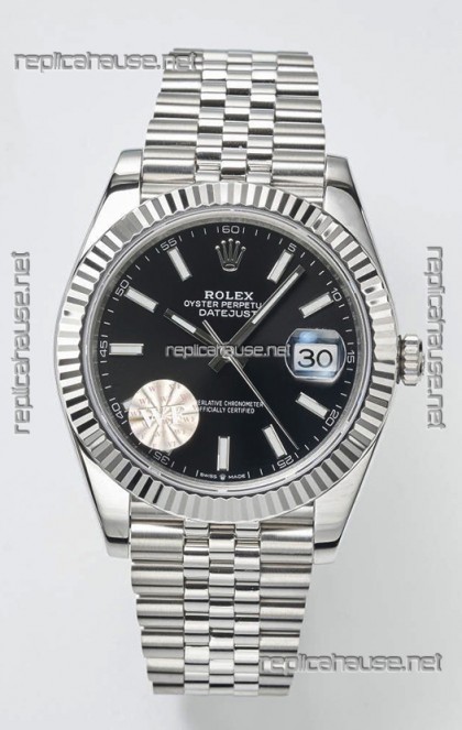 Rolex Datejust Cal.3235 Movement Swiss Watch 1:1 Mirror Replica 904L Steel 41MM - Black Dial 