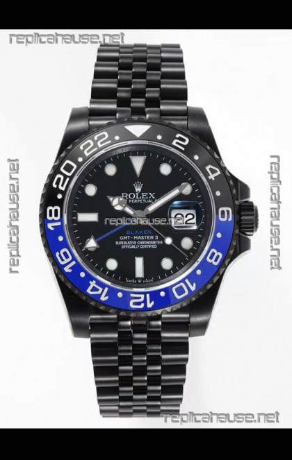 Rolex GMT Masters II REF.126710BLRO Batman BLAKEN Swiss Replica - 904L Steel in DLC Coating