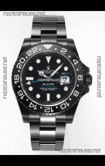 Rolex GMT Masters II REF.126710BLRO BLAKEN Swiss Replica - 904L Steel in DLC Coating