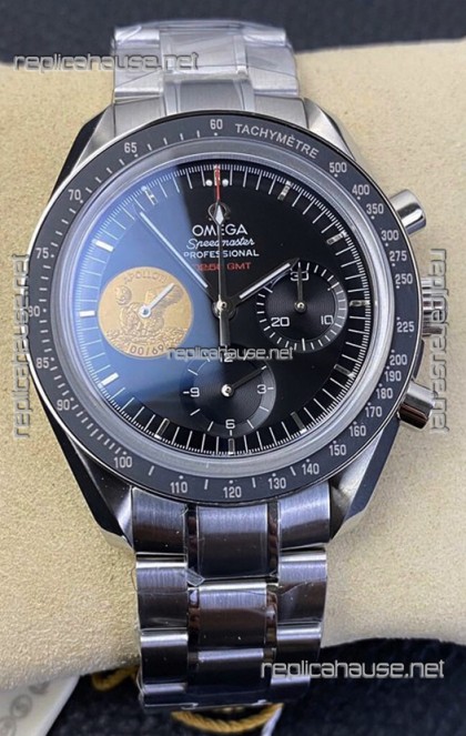 Omega Speedmaster Apollo 11 40th Anniversary Chronograph 42MM Black Dial  1:1 Mirror Replica Watch