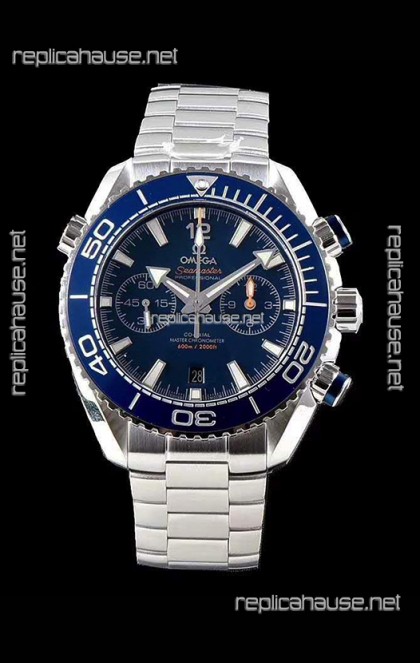Omega Planet Ocean 600M Chronograph 904L Steel Blue Dial 1:1 Mirror Replica Watch 